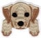 Hund Welpen Labrador Aufnäher zum aufbügeln oder aufnähen Bügelbild Aufbügler für Kleidung gestickter Bügelpatch Applikation Patch Größe 5,9 x 5,6 cm