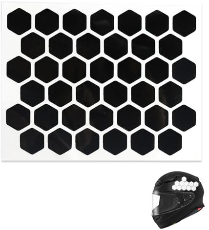 Adesivi Riflettenti, Adesivi Geometrico Bici, Adesivo Catarifrangenti Neri per Casco, Catarifrangenti per Telaio MTB, Bicicletta, Scooter e Passeggini (Esagono)