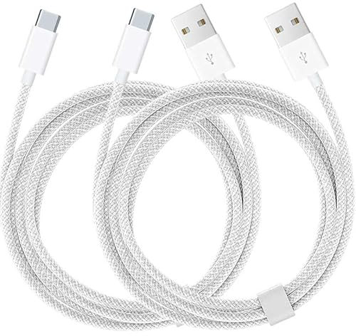 Cable USB C [ 2 unidades 1 M ] iPhone 16/15 Auto Cargador Cable Cable USB A a USB C trenzado compatible para iPhone 16/15, 16/15 Plus, 16/15 Pro, Pro max, cable de carga 16E, cable de carga AirPods 4
