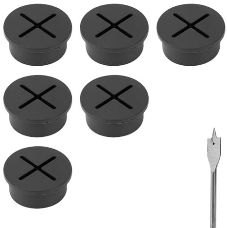 Passe Cable Bureau,12 Pièces Oeillet de Bureau Flexible Passe Câble en Silicone Trou Bureau Passe Cable Passe-câbles Ronds Encastrables pour Table D'Ordinateur Bureau Maison Ordinateur(Noir)