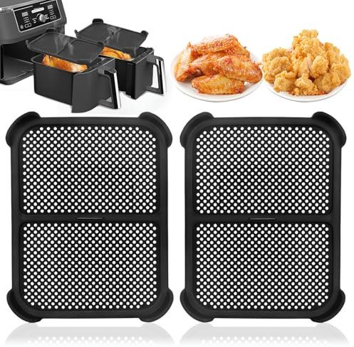 2 Stück Spritzschutz, Ninja Heißluftfritteuse Zubehör Für Ninja Foodi Max Dual Zone Heißluftfritteuse AF400EU & AF451EU, Silikon Fettspritzschutz Schutz für Heizspirale und Ventilator