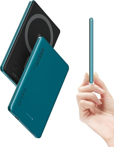 Kuulaa MagSafe Power BankPortable Charger for iPhone, 0.33'' Slim Apple Mag-Safe Battery Pack 5000mAh, Wireless Power Bank with PD 20W Two Way USB-C Charging Compatible with iPhone 15/14/13/12 Serie