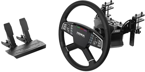 MOZA Trucking Bundle 4PCS PC Gaming Racing Simulator Kit: R5 5.5Nm Direct Drive Wheel Base, 400mm TSW Truck Wheel, SR-P Lite Pedals and Wheel Clamp for PC, Black