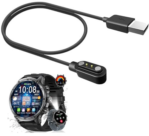 FTPZTINX Compatible Pour Cable USB Compatible Pour Smartwatch LIGE Militaire Montre Connectée Homme 1,85'' FV13 (1 Pack)