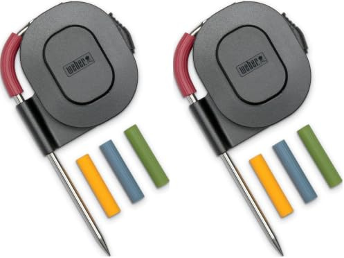 Weber iGrill/Connect Smart Grilling Hub Messfühler für Grillgut, bis 300° C, zur Temperaturüberwachung von Fleisch oder Fisch, 1 Stück - Silber (7212) (Packung mit 2)