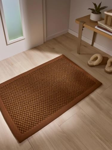 benuta Pure Fußmatte Greta - Hellbraun 60x90 cm -100% Sisal - Rechteckig & im Style: Bordüre, Uni, Natural Living, Scandi Living - Pflegeleicht für Wohnzimmer Schlafzimmer Flur Terrasse Balkon