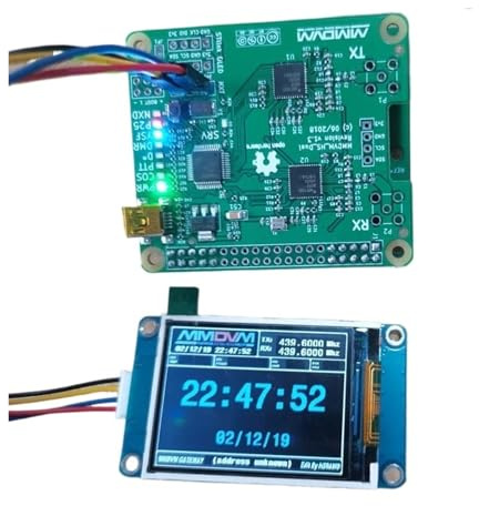 FMCUVBFR Kompatibel Mit Jumbo, V1.3 MMDVM_HS_Dual_Hat Duplex-Hotspot-Board Mit USB + 2,2-Zoll-TFT-OLED-Display, Unterstützt P25 DMR YSF NXDN