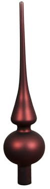 Kaemingk Christbaumspitze Glas 26cm hoch D=6cm Weihnachtsbaumspitze matt - Christbaumschmuck & Weihnachtsbaumschmuck - Kastanienbraun matt