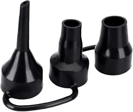 Black Plastic Air Pump Replacement Nozzles 3 Sizes - Multi-Purpose Nozzle Tips for Airbed, Inflatable Mattress, Pool Floats, Electric and Manual Pumps (3 Nozzles)