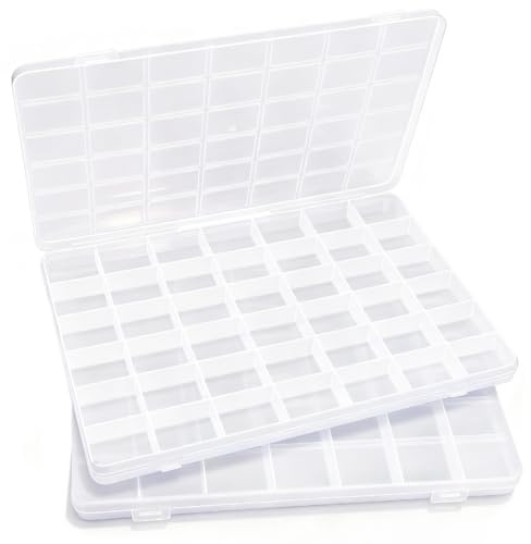 Tiehuoxia Bead Organiser Storage, 42 Grids Craft Storage Box, Plasitic Box for Beads, Jewelry, Craft Supplies (2 pack)