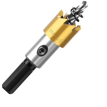 Forets à métaux HSS de 16 à 30 mm - Foret industriel très résistant en acier inoxydable - Foret de précision de grand diamètre (16 mm)