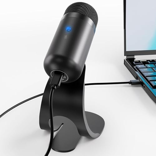 Elprico USB -PC -Mikrofon, 360 Omnidirektionaler Computermikrofon mit Abnehmbarem Ständer, Live -Streaming -Mikrofon mit Stummschaltung für PC -Laptop -Spiele