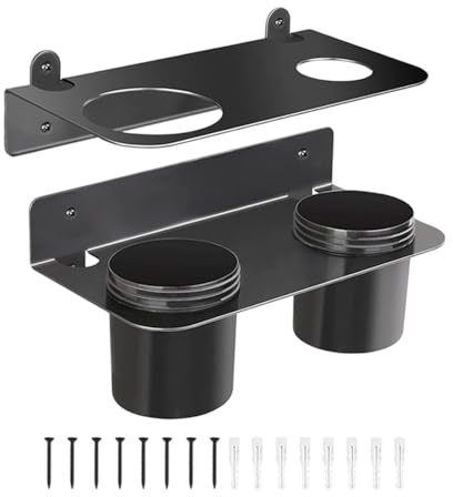Oil Funnel Holder Kit - Wall Mount Metal Garage Rack with Removable Drip Cups, Double Oil Jug Organizer | Funnel Storage Holder for Coolant, Motor, Engine, Additive, Filter, Valve, Spill, Drain, Car,