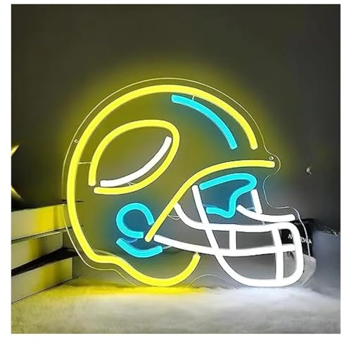MINGYTN Sign Lamp Football Helmet Neon Sign for Wall Decorative Lamps Dimmable for Club Boys Bedroom Game Room Bar Rugby Sports 31.5cmх27cm