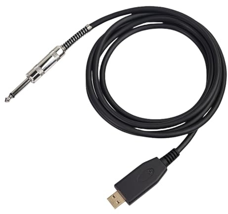 APGLSXY Inserisci e riproduci cavo da USB a 6,35 mm per chitarra con conduttori OFC, compatibile con la linea di chitarra USB di grado del computer Studio