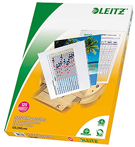 Leitz 33950 Laminierfolientasche, DIN A3, glänzend, 250 mic