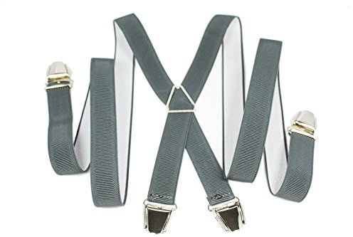 YEHMAN Bretelle fine X Made in France 2.5 cm à 4 grosses pinces/clips Homme Femme