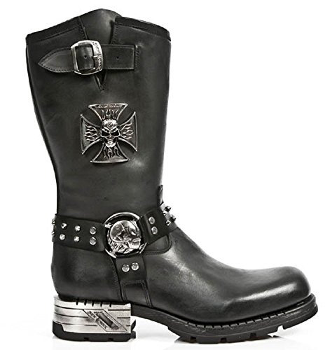 NEWROCK New Rock M.MR030 -S1 Strap teschio di metallo gotico Stivali Moto pelle42