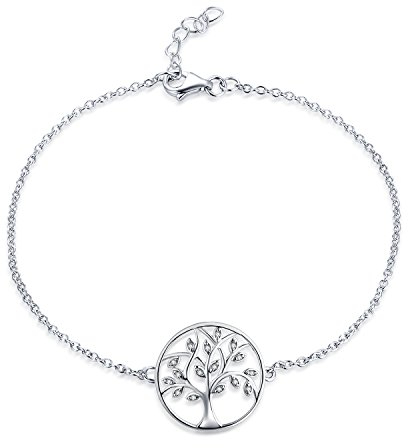 JO WISDOM Bracelet Arbre de la vie Argent 925 Femme avec AAA Oxyde de Zirconium Pierre de naissance d'avril