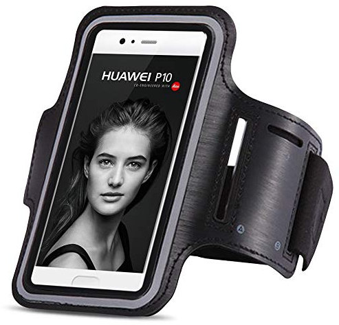 Smartphone Jogging Handy Tasche für Huawei Hülle Sportarmband Fitnesstasche Lauf, Farben:Schwarz, Smartphone:Huawei P smart