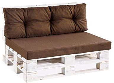 Gutekissen® Cojines para palets Cojines para palets PPF (Respaldo 120x40 Acolchado, Marrón)