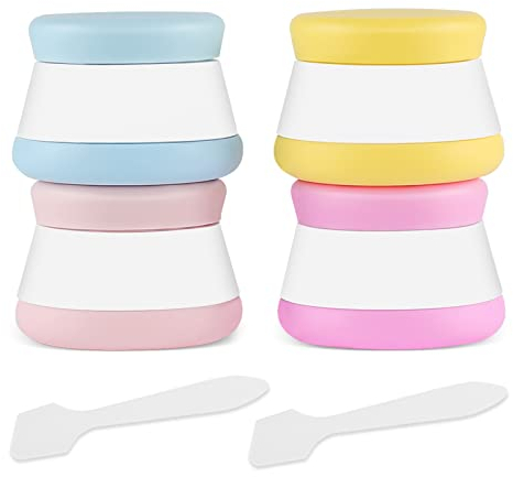 Opret 4 Pcs Silicone Travel Pots for Toiletries, 20ml Leak Proof Travel Containers TSA Approved BPA Free Cream Pots Travel Essentials for Lotions, Cosmetic and Toiletries