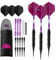 Crazy-m Dartpfeile Soft dartpfeile 3 Stück 20 g Dartset Turnier Soft Tip Dartpfeile Set, Schwarz Beschichtete Metallfässer Darts (Soft Dartpfeile) mit Flights