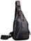 Hebetag Leder Sling Bag Wandern Daypack für Männer Frauen Outdoor Reisen Camping Angeln Crossbody Schulter Brust Rucksack Rucksack, Schwarz