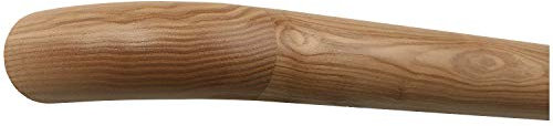 TIBU Pasamanos de pared para escaleras de fresno, barandilla, barandilla, barra, mango lacado, 42 mm, sin soporte para pasamanos, longitud 1200 mm/120 cm/1,2 m y extremos de madera curvada