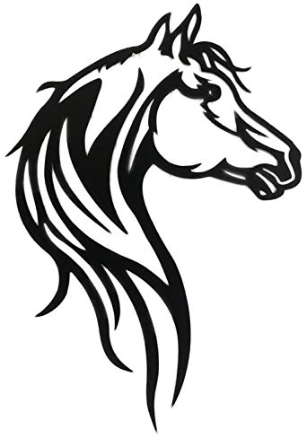 A. Weyck Tools Pferd Silhouette Pferde Kopf Pferdesilhouette Metall Stahl 50x35cm schwarz, Weiss, oder Silber (Weißaluminium RAL 9006#321)