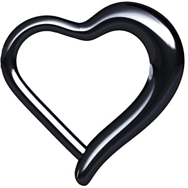NewkeepsR Stahl 1.2mm Chirurgenstahl schwarz Herz Klapp Clikcer Daith Helix Turm Piercing Ring