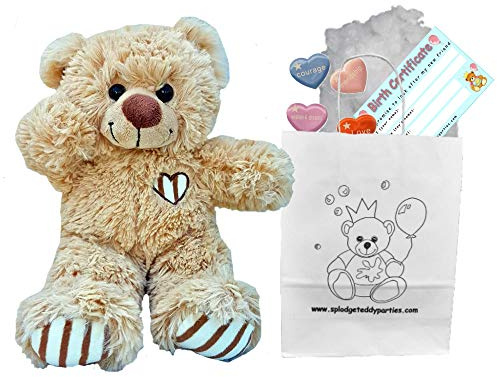 Brauner Kuschelbär, weiches Plüsch-Spielzeug, Größe: 25 cm, Teddybären zum Selbermachen - Bärenbausatz - kein Nähen