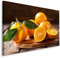 Muralo Leinwandbilder 120x80 Essen Obst Orangen Leinwand Wandbild Kunstdruck Blätter Saftig Frisch Exotisch Schlafzimmer Wohnzimmer Wanddekoration Design XXL 713 Br. 120 cm x Hö. 80 cm