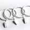 KAIY Lot de 14 anneaux de rideaux en fer blanc avec clips, crochets de fixation pour tringle à rideaux, diamètre intérieur de 3,2 cm (blanc)