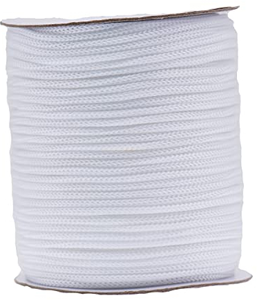 IHKFILAN Polypropylen Utility Rope Kordelzug Hohl geflochtenes, PP-Seil Barrier Rope Polypro Rope, Flechtleine Tauwerk,Outdoor Seil Knotenfest (White, 5MM)