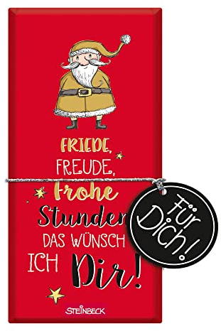 STEINBECK Weihnachten Geschenk-Schokolade - Weihnachtsgrüße - 100g Tafel Weihnachtsmann Spruch Adventskalender Befüllung Weihnachtszeit Advent