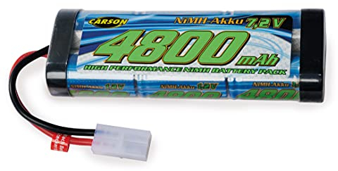Carson 500608228 7.2V / 4800mAh NiMH Race Battery TAM - Rechargeable, avec Prise Tamiya, Batterie pour Voiture RC, Batterie de Remplacement pour véhicule télécommandé, Haute qualité, modélisme