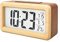 Digital Alarm Clock Battery Operated, Wooden LCD Digital Clock with Smart Sensor Night Light, Temperature Detect, Snooze Function for Bedroom, Bedside, Desk