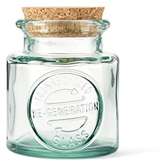 Re-Generation Glassware Small Jar with Cork Lid, 25cl, 100% Recycled