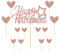 Siipoo Rose Gold Glitter Happy Retirement Cake Toppers with Heart Cupcake Toppers Retirement Theme Party Cake Decoration Supplies - Pack of 13