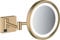 hansgrohe AddStoris - Kosmetikspiegel mit LED-Beleuchtung, Schminkspiegel mit Beleuchtung, Rasierspiegel mit 3-fach Vergrößerung, Brushed Bronze, 41790140