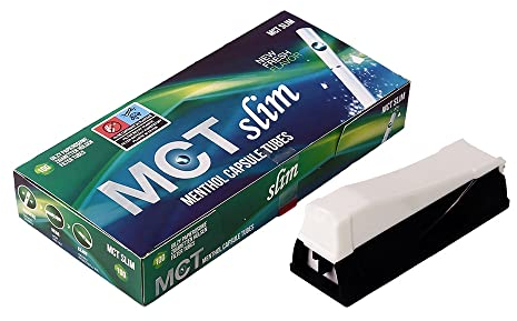10 Boxen MCT Slim Menthol Hülsen + 1 Slim Stopfmaschine