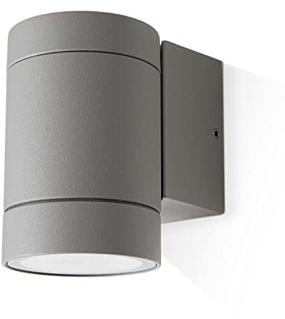 Paco Home Wandlampe Innen Aussen Aussenleuchte Wandleuchte Outdoor Wandbeleuchtung Gartenhaus Modern Garten IP54 3000K, Farbe:Silber Grau, Leuchtentyp___Technologie:Typ 1-1x GU10