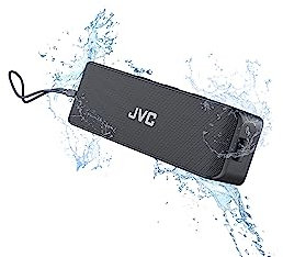 JVC Portable Wireless Speaker with Stereo Sound, Bluetooth 5.0, TWS Stereo Function, Waterproof IPX7, up to 22-Hour Battery Life - SPSQ4BT, Black