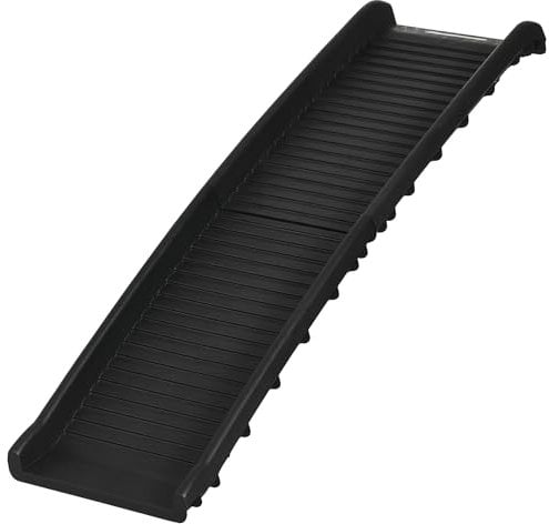 PawHut Rampa Plegable para Perros y Gatos con Almohadillas Antideslizantes Escaleras de Mascotas para Coche Cama Sofá Carga 75 kg 155x39x14 cm Negro