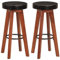 vidaXL 2X Barhocker Barstuhl Hocker Bar Bistrostuhl Bistrohocker Stuhl Tresenhocker Thekenhocker Küchenhocker Echtleder Massivholz Akazie