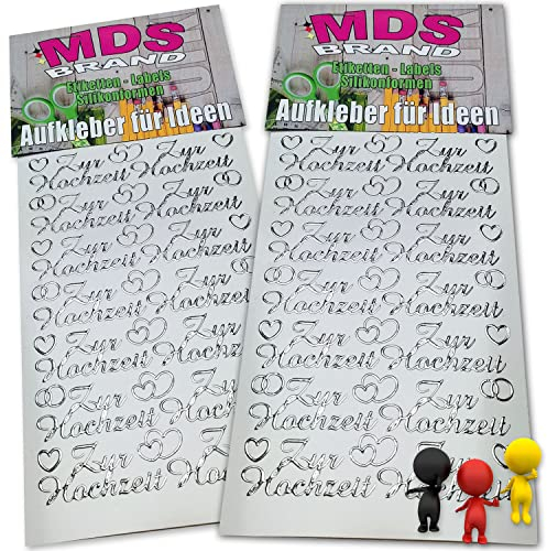 MDSBrand Sprüche Aufkleber Zur Hochzeit für Hochzeit Einladungen, 2/st ideal für DIY Einlandungskarten & Hochzeit Deko, Gestalten Sie persönlichen Karten, Hochzeit Fotoalbum & Kerzen (K-14)