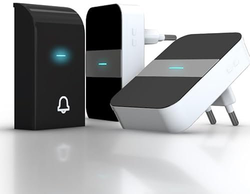 Campanello wireless digitale, funziona con CA, toni del suono regolabili, facile installazione; ideale per casa e ufficio.