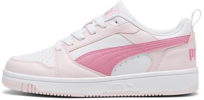 Puma Unisex Kinder Rebound V6 Lo Jr Turnschuhe, White Fast Pink Whisp of, 36 EU