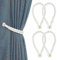 Vorhang Binder Magnet, 4 Stück Curtain Rope Buckle Vorhang Raffhalter, Weben Vorhang Halter Vorhanggurte, Raffhalter für Gardine, Vorhang Band Gardinenhalter für Haus Hotel Café Vorhänge Dekor, Weiß